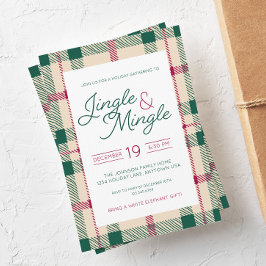 Jingle & Mingle Kariert Holiday Party - Einladung