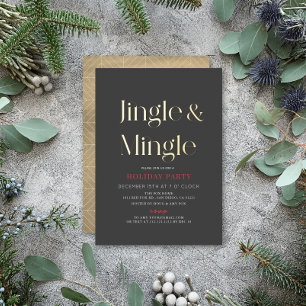 Jingle & Mingle Minimal Weihnachtsfeier Bk Folieneinladung