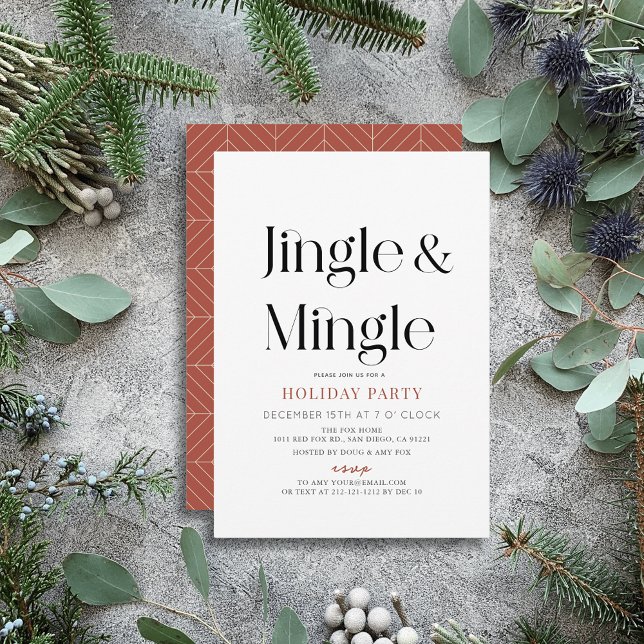 Jingle & Mingle Minimal Weihnachtsfeier Einladung (Von Creator hochgeladen)