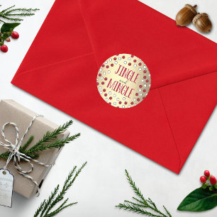 Jingle & Mingle Modern Holiday Party Runder Aufkleber