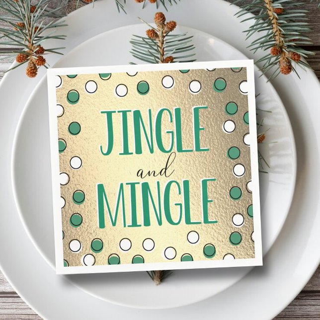Jingle & Mingle Modern Holiday Party Serviette (Von Creator hochgeladen)