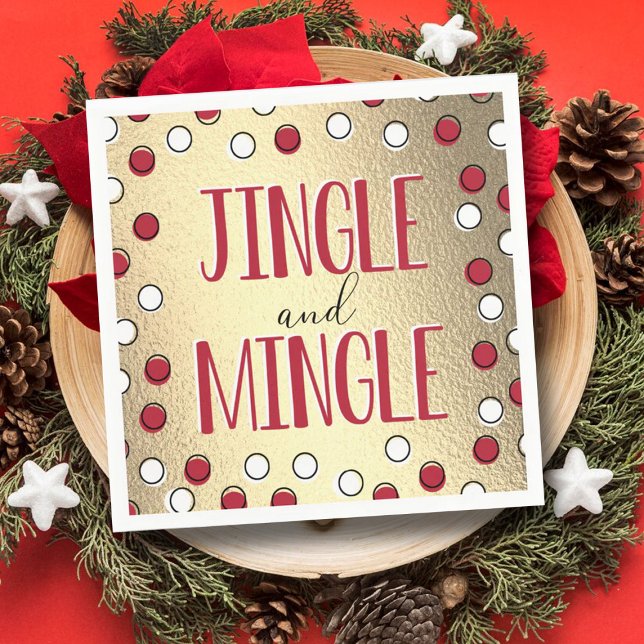 Jingle & Mingle Modern Holiday Party Serviette (Von Creator hochgeladen)