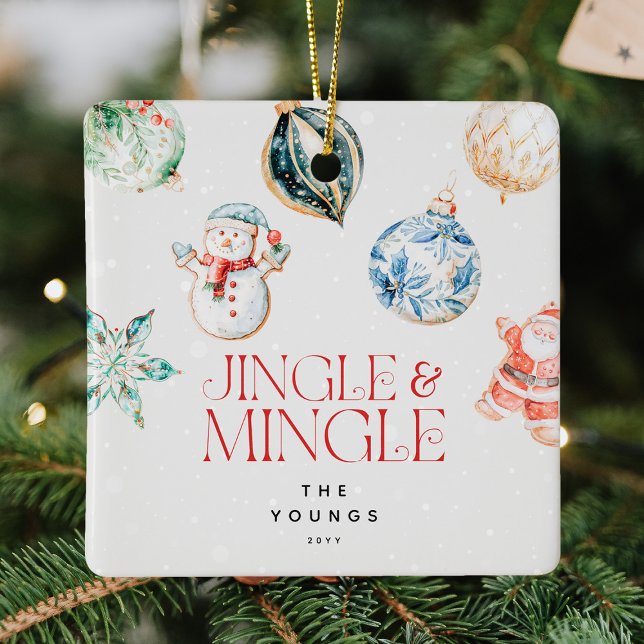 Jingle & Mingle Personalisierte Weihnachten Keramikornament (Von Creator hochgeladen)