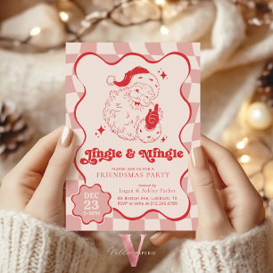 Jingle & Mingle Retro-Weihnachts-Friendmas-Party Einladung
