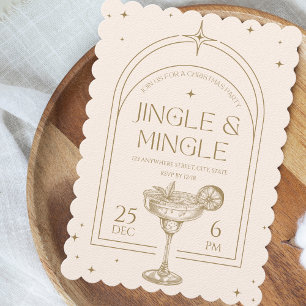 Jingle & Mingle Vintage-Cocktail-Weihnachtsfeier Einladung
