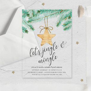 Jingle & Mingle Watercolor Pine Tree Holiday Party Acryleinladungen