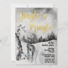 Jingle & Mingle Watercolor Woodland Party Einladun Einladung