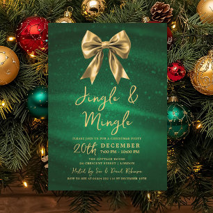 Jingle Mingle Weihnachten Gold Bogen Silber Grün Einladung