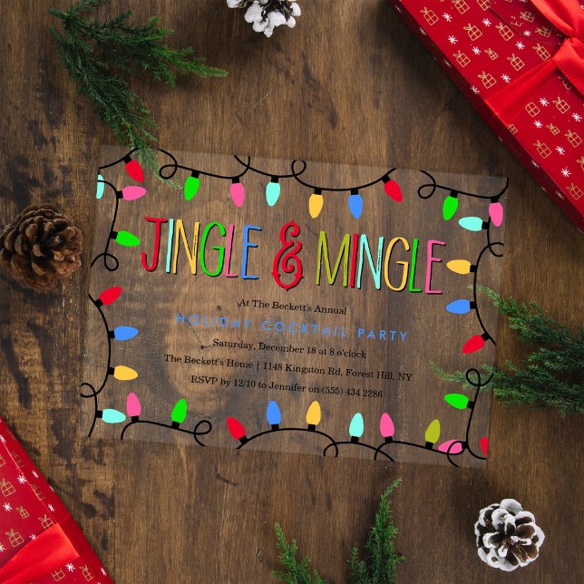 Jingle & Mingle | Weihnachts-Cocktail-Party Acryleinladungen (Von Creator hochgeladen)