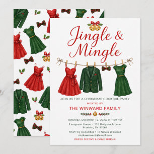 Jingle & Mingle Weihnachts-Cocktailparty Einladung