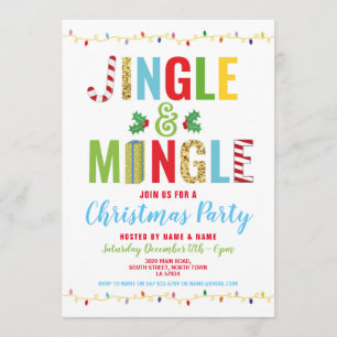 Jingle & Mingle Weihnachts-Party Feiertage Einladu Einladung