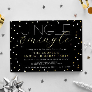 Jingle & Mingle Weihnachtsfeier Echt Folieneinladung