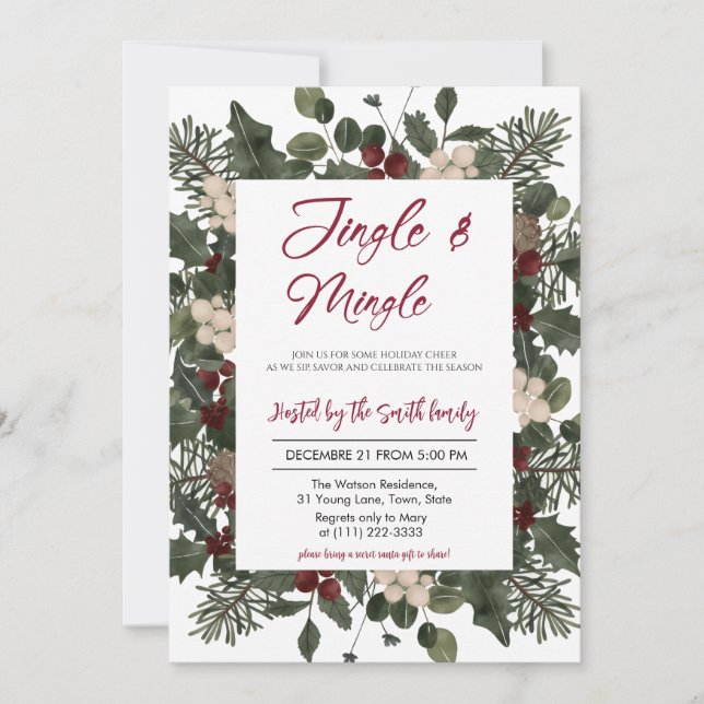 Jingle & Mingle Weihnachtsfeier  Einladung (Vorderseite)