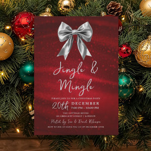 Jingle Mingle Weihnachtsfeier Silberbogen Rot Einladung