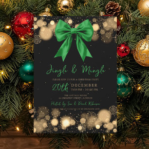 Jingle Mingle Weihnachtsfeier Winter Goldbogen Grü Einladung