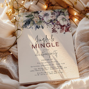 Jingle & Mingle Winter Floral Weihnachtsfeier Einladung