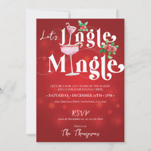 Jingle Mingle Xmas Holiday Season Christmas Party Einladung