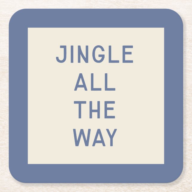Jingle | Minimalistischer Weihnachtstypografie-Unt Rechteckiger Pappuntersetzer (Vorderseite)