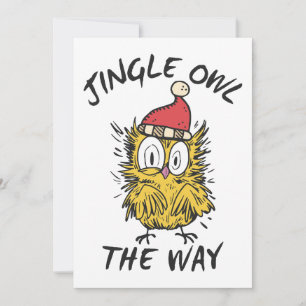 Jingle Owl the way Funny Santa Owl Einladung