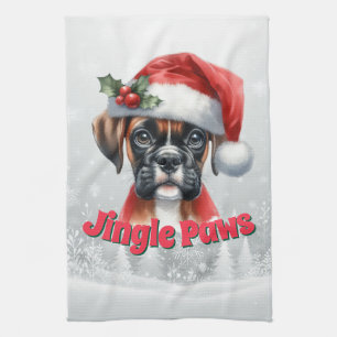 Jingle Paws and Boxer Dog Joy Geschirrtuch