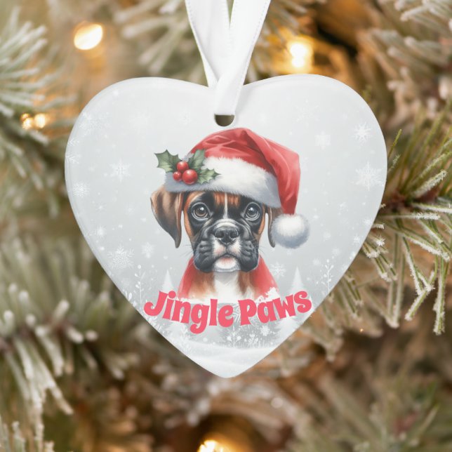 Jingle Paws and Boxer Dog Joy Ornament (Baum)