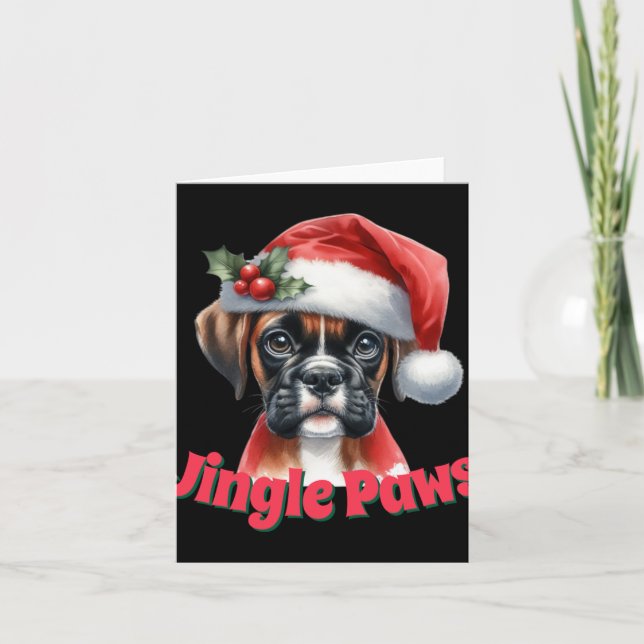 Jingle Paws And Boxer Dog Joy T Shirt  Karte (Vorderseite)