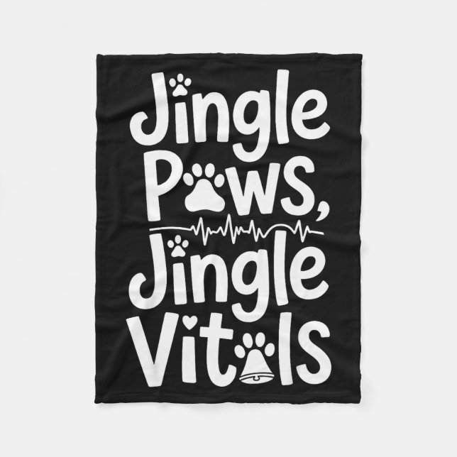 Jingle Paws Jingle Vitals Funny Vet Nurse Xmas  Fleecedecke (Vorderseite)