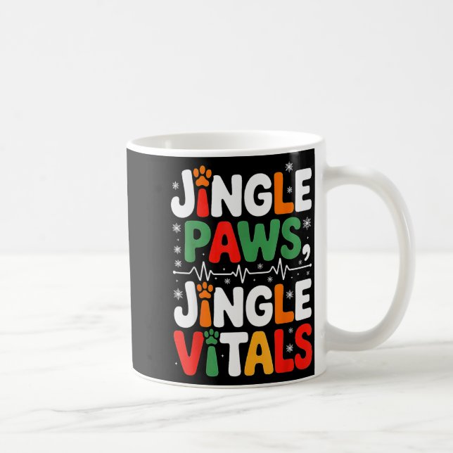 Jingle Paws Jingle Vitals Funny Vet Nurse Xmas  Kaffeetasse (Rechts)