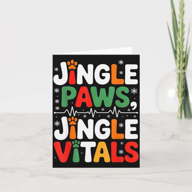 Jingle Paws Jingle Vitals Funny Vet Nurse Xmas  Karte (Vorderseite)