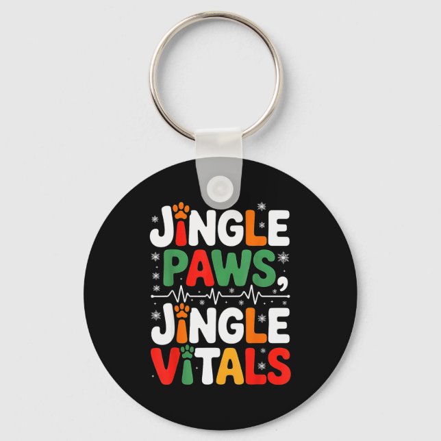 Jingle Paws Jingle Vitals Funny Vet Nurse Xmas  Schlüsselanhänger (Vorderseite)