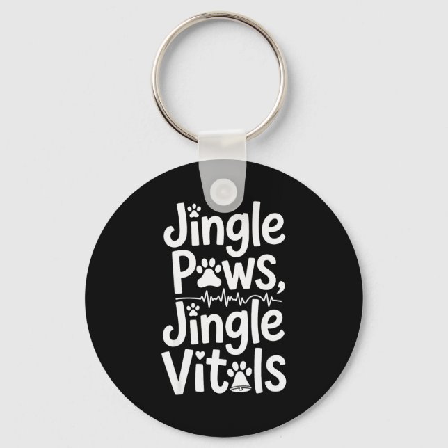 Jingle Paws Jingle Vitals Funny Vet Nurse Xmas  Schlüsselanhänger (Vorderseite)