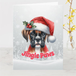 Jingle Paws und Boxer Dog Joy Urlaub Karte