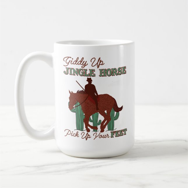 Jingle Pferd spendieren, Cowboy Kaffeetasse (Links)