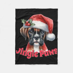 Jingle Pfoten Und Boxer Hund Freude T-Shirt Fleecedecke