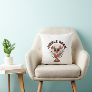 Jingle Rock Cool Rentier mit Gitarre & Sonnenbrill Kissen