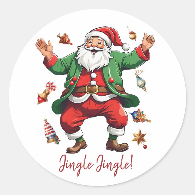 Jingle! Runder Aufkleber (Vorderseite)