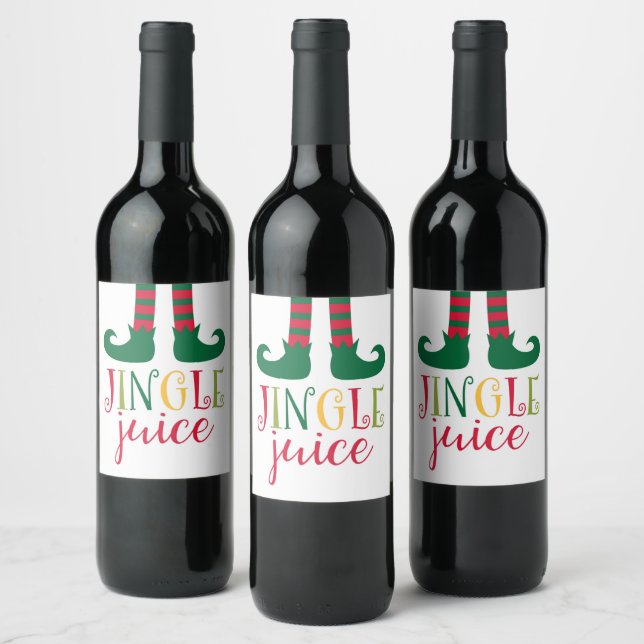 Jingle Saft Christmas Wein Flasche Label Weinetikett (Flaschen)
