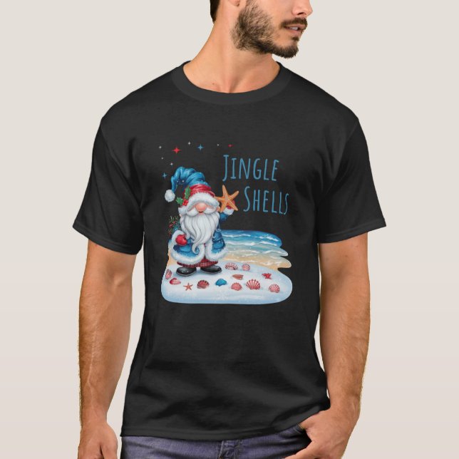 Jingle Shells Funny Christmas Gnome Swea T-Shirt (Vorderseite)