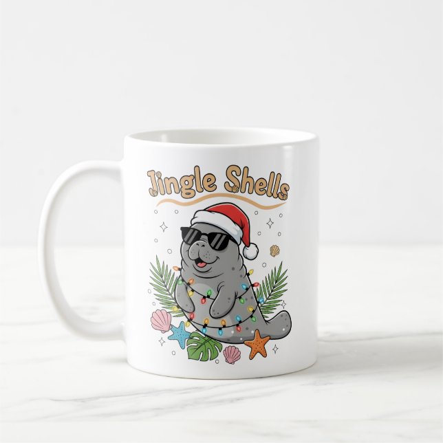 Jingle Shells Tropical Santa Manatee Christmas Kaffeetasse (Links)