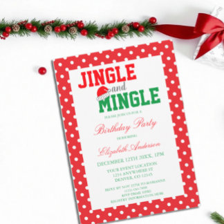 Jingle und Mingle Christmas Birthday Einladung