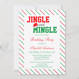 Jingle und Mingle Christmas Birthday Einladung