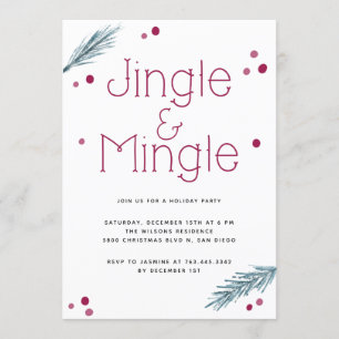 Jingle und Mingle Christmas Foliage Party Einladung