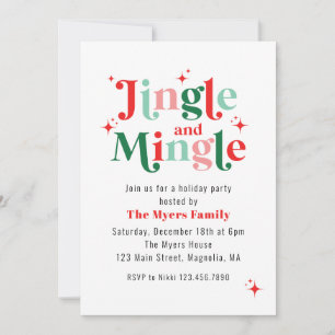 Jingle und Mingle Christmas Party Einladung