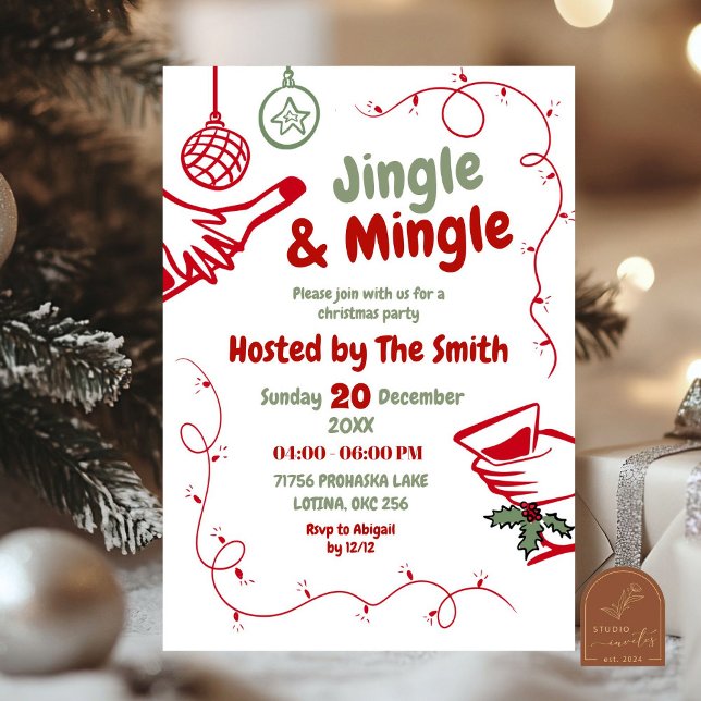 Jingle und Mingle Christmas Party Einladung (Von Creator hochgeladen)