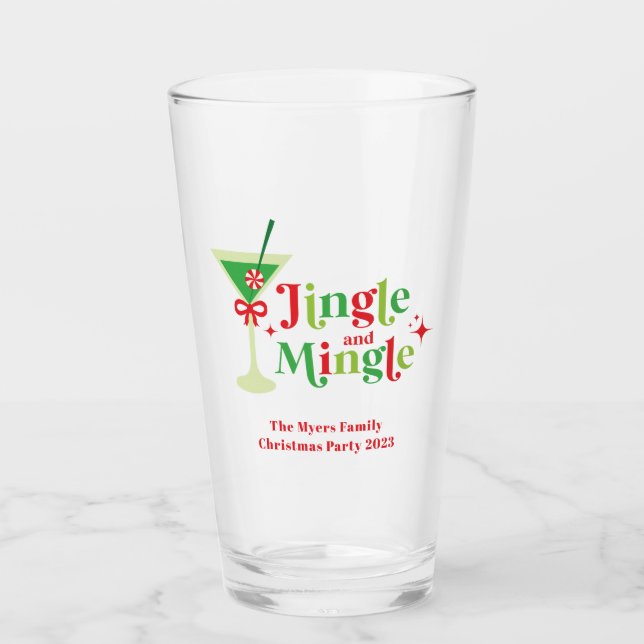 Jingle und Mingle Christmas Party Glas (Vorderseite)
