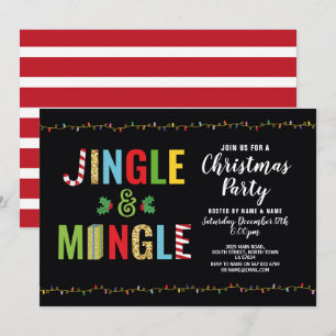 Jingle und Mingle Christmas Party Holly Holidays Einladung