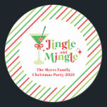 Jingle und Mingle Christmas Party Runder Aufkleber<br><div class="desc">Jingle und Mingle Weihnachtscocktail Party Labels.</div>
