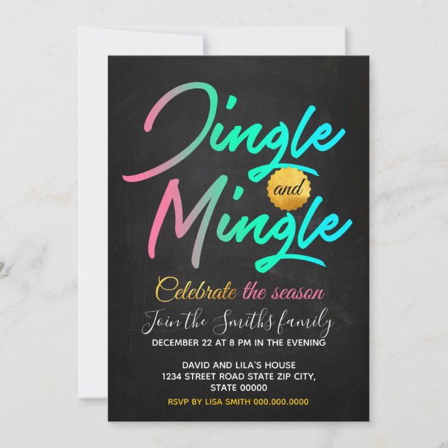 Jingle und Mingle Einladung (Vorderseite)