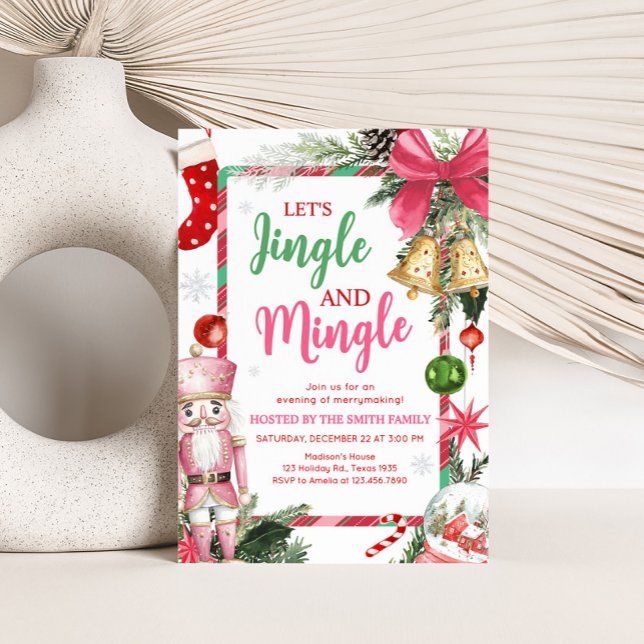 Jingle und Mingle Festivals Weihnachts-Party Einladung (Festive Jingle and Mingle Christmas Party Invitation )