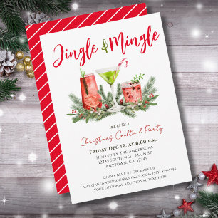 Jingle und Mingle Festliche Weihnachtscocktails Einladung
